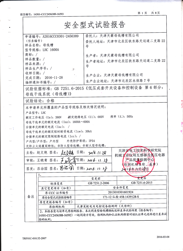 安全试验报告